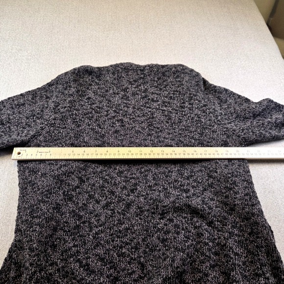 LL Bean Soft Cotton Ragg Sweater Women's L Open Front Charcoal Gray Long Cozy - Picture 5 of 6